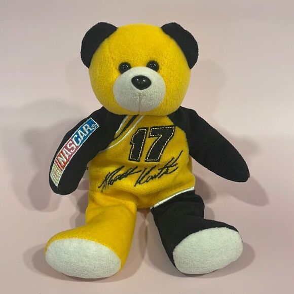 NASCAR MATT KENSETH Team Caliber TEDDY BEAR Plush Stuffed Toy 8" Yellow GUC - Picture 1 of 8